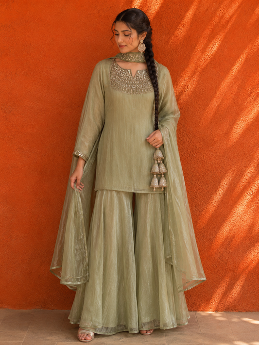 Zoya Sharara Festive Suit Set by Nayab Pitara - view 1