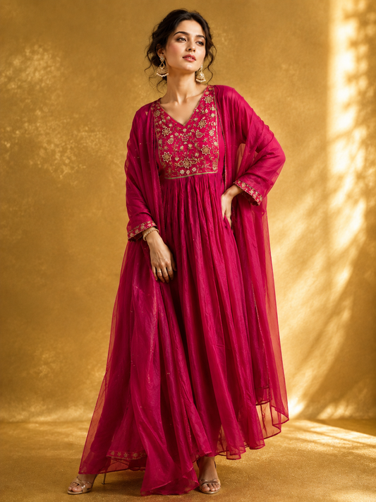 Kusumita Pink Anarkali Set